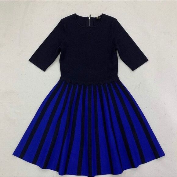 Ted Baker London Salyee Ribbed Scalloped Trim Knit Skater Dress NWOT S - Picture 8 of 9